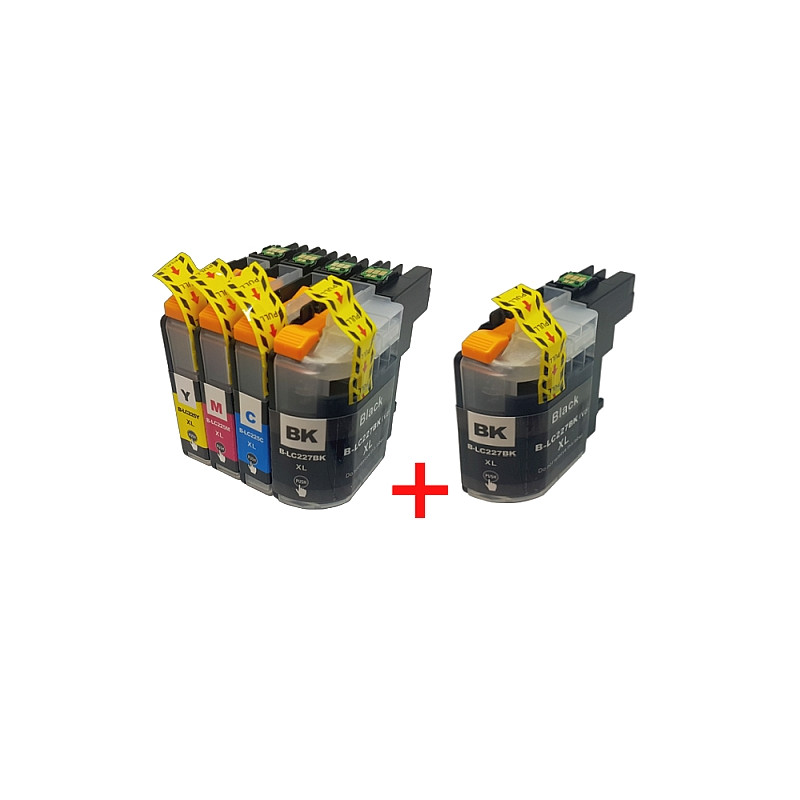 Set od 5 kompatibilnih Brother LC225XXL i LC227XXL uložaka