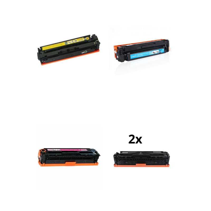Set od 5 kompatibilnih tonera CF400A–CF403A/201A za HP
