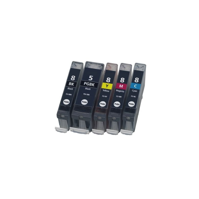 Set di 5 cartucce CLI 8, PGI 5 per Canon (4 colori)